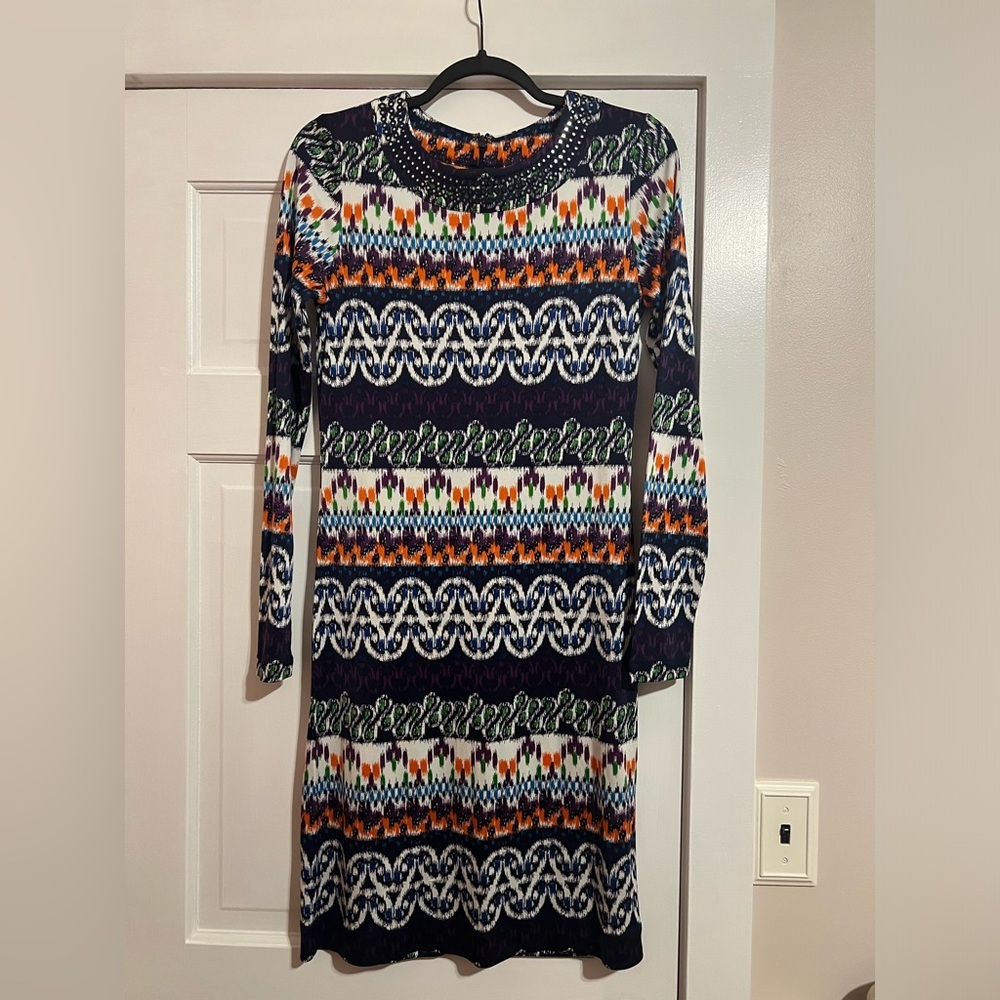 TORY BURCH • MULTICOLOR STRIPE SHIFT DRESS